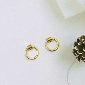 Solid Silver Small Huggie Earrings-6mm SH007 gold